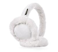 Aurya Ear Muffs - Classic Unisex Ear Warmer Winter Outdoor Earmuffs for Women, Off-white, Extra Big