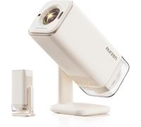 Aurzen BOOM Air Portable Projector with Google TV, USB-C Power, Off-White