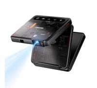Aurzen ZIP Tri-Fold DLP Ultra-Portable Mini Projector with Bluetooth 5.4, Screen Mirroring, 5000mAh Battery, Type-C Fast Charging, Zero-Lag Focus&Keystone, Built-in Stand, Grey