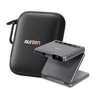 Aurzen ZIP Tri-Fold Portable DLP Projector with CasePlay- Zero-Lag Focus, One-Click Screen Mirroring, Full-Screen Mode+Waterproof and Drop-Resistant Design