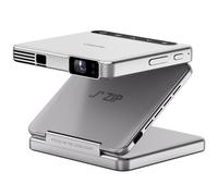 Aurzen ZIP Tri-Fold Truly Portable DLP Projector, Pocket Size, Zero-Lag Focus, One-Click Screen Mirroring, Full-Screen Mode, Type-C Fast Charging, 5,000mAh Battery, Indoor Outdoor Mini Projector,White