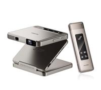 Aurzen ZIP Tri-Fold Truly Portable DLP Projector with Wireless HDMI Transmitter - Zero-Lag Focus, One-Click Screen Mirroring, 4K Decode 1080P Output, Compatible with PC/HDTV/TV Box