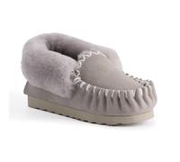 Aus Wooli Australia Hand Stitched Sheepskin Moccasin In Light Grey Light Grey