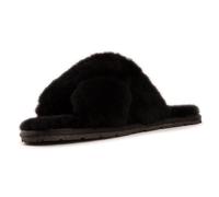 Aus Wooli Australia Sheepskin Wool Brighton Slippers In Black Black 3
