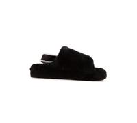 Aus Wooli Australia Sheepskin Wool Sorrento Sandals In Black Black 7