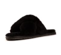Aus Wooli Australia Women's Sheepskin Wool Brighton Slippers in Black | Size: 4 Aus Wooli Australia Black 4