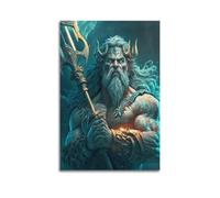 AUSADDNV Poster Sea God Poseidon Poster Decorative Painting Canvas Wall Posters And Art Picture Print Modern Family Bedroom Decor Posters 24x36inch(60x90cm)