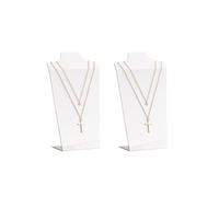 Ausalivan Necklace Display Stand,Necklace Organizer Bust Holder,Acrylic Necklace Display for Selling,White Jewelry Necklace Mannequin Rack for Girl
