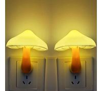 AUSAYE 2 Pack Sensor LED Night Light Plug in NightLight Energy Saving Wall Lamp Mushroom Night Lights for Bedroom, Bathroom,Toilet,Hallway,Kitchen,Kids,Adults Warm White