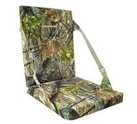 AUSCAMOTEK Camouflage Hunting and Stadium Seat Cushion with Backrest - 5cm Thick, Water-Resistant, Silent Material for Turkey Hunting Fishing Camping and Outdoor Activities (Spring Woodland Pattern)