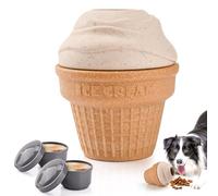 AUSCAT Frozen Dog Treat Toy, Slow Feeder Dog Toy to Keep Them Busy, Freezable Fillable Treat Toy, Treat Dispensing Dog Toy, Ice Cream