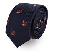 AUSCUFFLINKS Animal Ties | Woven Skinny Groomsmen Wedding & Work Ties for Him, Fox Head