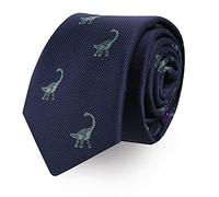 AUSCUFFLINKS Animal Ties | Woven Skinny Wedding & Work Ties for Him, Brontosaurus, Regular