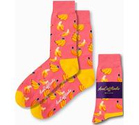 AUSCUFFLINKS Banana Pink Socks for Him & Her | Fun Fruit Gift Socks - Happy Quirky Novelty Present for Dad & Mum