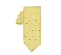 AUSCUFFLINKS Gold Blue Polka Dot Skinny Tie | Yellow Necktie | Xmas Present for Men