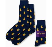 AUSCUFFLINKS Pineapple Socks for Him Fruit Lover Fruits Farmer | Combed Cotton Socks for Men | Present for Work Colleague | Bday Gift for Guys (Pineapple)