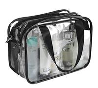 Auseibeely Clear Cosmetics Bag Toiletry Bag, Large Clear Travel Bag for Toiletries, Waterproof & Draining Transparent Makeup Bag Tote Bag, clear, L