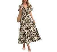 AUSELILY Maxi Dress for Women - Summer Casual Long Dresses for Ladies with Pockets Leopard 2XL