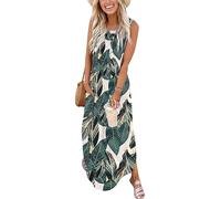 AUSELILY Maxi Dress for Women UK Casual Summer Long Dress Beach Cover-Ups Sun Dresses Women Sleeveless T Shirt Tank Dresses with Pockets