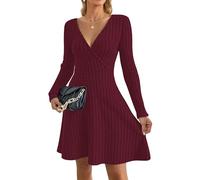 AUSELILY Women Jumper Dress(Wine Red S)