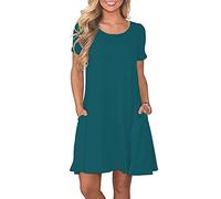 AUSELILY Women's Summer Short Dresses Dark Green