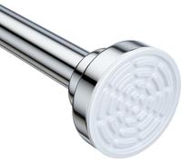 Ausemku Shower Curtain Rod - 32-92 Inch Rustproof Tension Rod, Non-Slip Spring Design, No Drilling Adjustable Curtain Rod for Bathroom, Kitchen, and Closet（Silver）