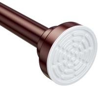 Ausemku Shower Curtain Rod Tension - 26-76 Inch Never Rust Non-Slip Spring Tension Curtain Rod No Drilling Stainless Steel Curtain Rod Use Bathroom Kitchen（Brown）