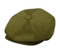 AUSH New Men's Suede Baker boy hat Newsboy Royal Stallion Lined Peaky Blinders Cap, UK 8 Panel Peaky Flat Baker Boy Hats Wool Cap,1920s Hat Flat Cap (UK, Alpha, One Size, S, Green)