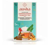 Ausha Ashwagandha Tea 20 Bags with Moringa, Turmeric- Stress and Anxiety Relief, Wellbeing, Immunity, Energy - Moringa Tea, Turmeric Tea