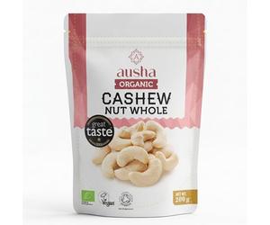Ausha Organic Cashew Nuts 1kg Whole Raw - 1* GREAT TASTE AWARD 2023 - UK Certified Organic by Soil Association - Premium Quality from Goa, India