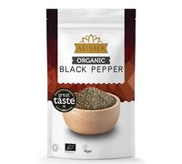 Ausha Organic Coarse Black Pepper - 200g - UK Certified Organic by Soil Association - 1* GREAT TASTE AWARD - Premium Quality Pepper