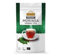 Ausha Organic Moringa Tea 100g - UK Certified Organic by Soil Association - Moringa Oleifera Leaves, Caffeine Free, Source of Fibre,Calcium, Iron, Vitamins and Minerals