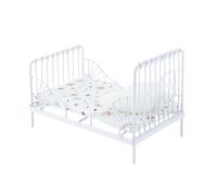 Ausi 1/12 Scale Miniature Bed Metal Frame with Fabric Mattress, for Dollhouse Decoration Of the Bedroom, White