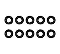 Ausi 10PCS Sink Tap Back Nut, 1/2" ABS Plastic Flanged Back Nuts Accessories for Bathroom Basin Taps Mixers(Black)