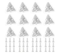 Ausi 12 Pcs Acrylic Corner Brackets with Semitransparent Screws Clear 3-Hole Right Angle Joint Brace Brackets