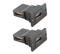 Ausi 2 Pcs 90 Degree HDMI 2.0 Female To Female Rectangular Panel Mount Adapter, 4K Bulkhead Coupler for HDTV PC Monitor