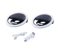Ausi 2 pcs Selfie Ring Light, Rechargeable Portable Clip-on Selfie Fill Light for All Smart Phones Photography, Camera Video, Girl Makes up, Rotatable Flash Lamp (Black)