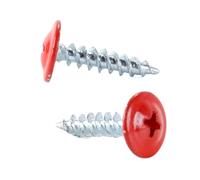 Ausi 50-Pcs 4.2x19mm Phillips Self-Tapping Screws - Wafer Head, Fine Thread, Sharp Tip (Oxide Red RAL 3009, Galvanized, Indoor/Outdoor)