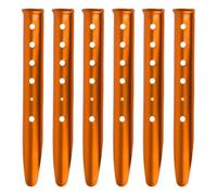 Ausi 6 pcs Tent Pegs Metal Heavy Duty Sand Pegs Snow Tent Stakes for Beach Shade Canopy Camping Hiking Backpacking Orange