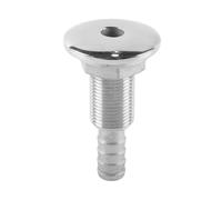Ausi Boat Hull Drain Pipe Yacht Drainage Accessories 3/8 Inch 316 Stainless Steel Marine Drainage Fitting Plug for Boat Through-Hull Fittings
