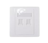Ausi CAT6 Gigabit Network Socket, Double Port RJ45 Wall Sockets with Keystone Jack Modular for Ethernet Cable Installation, 86x86mm (2 Port)