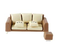 Ausi Dollhouse Miniature Sofa Set - Plastic Living Room Decor with Stool (Princess Scene Accessories)