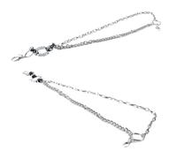 Ausi Jeans Chains, Double Layer Trouser Chain Hip Hop Rock Gothic Rivet Link Chain Fit Wallet Key Backpack for Men and Women(Silver)