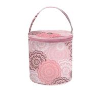 Ausi Mini Crochet Yarn Storage Bag Portable Travel Knitting Wool Holder for On The Go Small Projects Round Pink