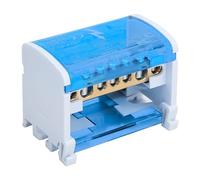 Ausi Terminals Distribution Block, Power Distribution Block, 2-Level Junction Box 207, with Transparent Dust Cover, for Control Cabinets Switchgear