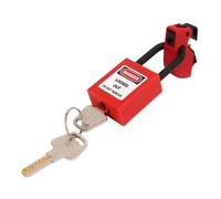 Ausi Universal Circuit Breaker Locking Device Set with Fuse Protection Padlock Locking Screw for Lockout Tagout Box DIN Rail Mount
