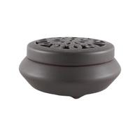 Ausi Vintage Ceramic Incense Burner Holder Round Chinese Porcelain Incense Bowl with Lid Fireproof for Bedroom Living Room Office Yoga Meditation