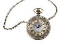 Ausi Vintage Pocket Watch,46mm Quartz Pocket Watch, Metal Roman Numerals Stylish with Chain, Mens Birthday Gift Set Anniversary Day Husband Christmas Gifts