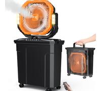 Ausic 20L 12" Portable Misting Fans, 30000mAh Outdoor Oscillating Cooling Fan with Water Spray for Patios, Rechargeable Battery Camping Fan, Remote/LED Light/Timer, Beach/Travel Essentials