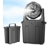 Ausic Portable Misting Fan, Rechargeable Camping Fan with Water Mist, 3 Strong Winds, 5L (1.3Gal) Bucket Outdoor Mister Fans for Cooling Outside, Travel, Fishing, Beach, Jobsite, Summer Essential